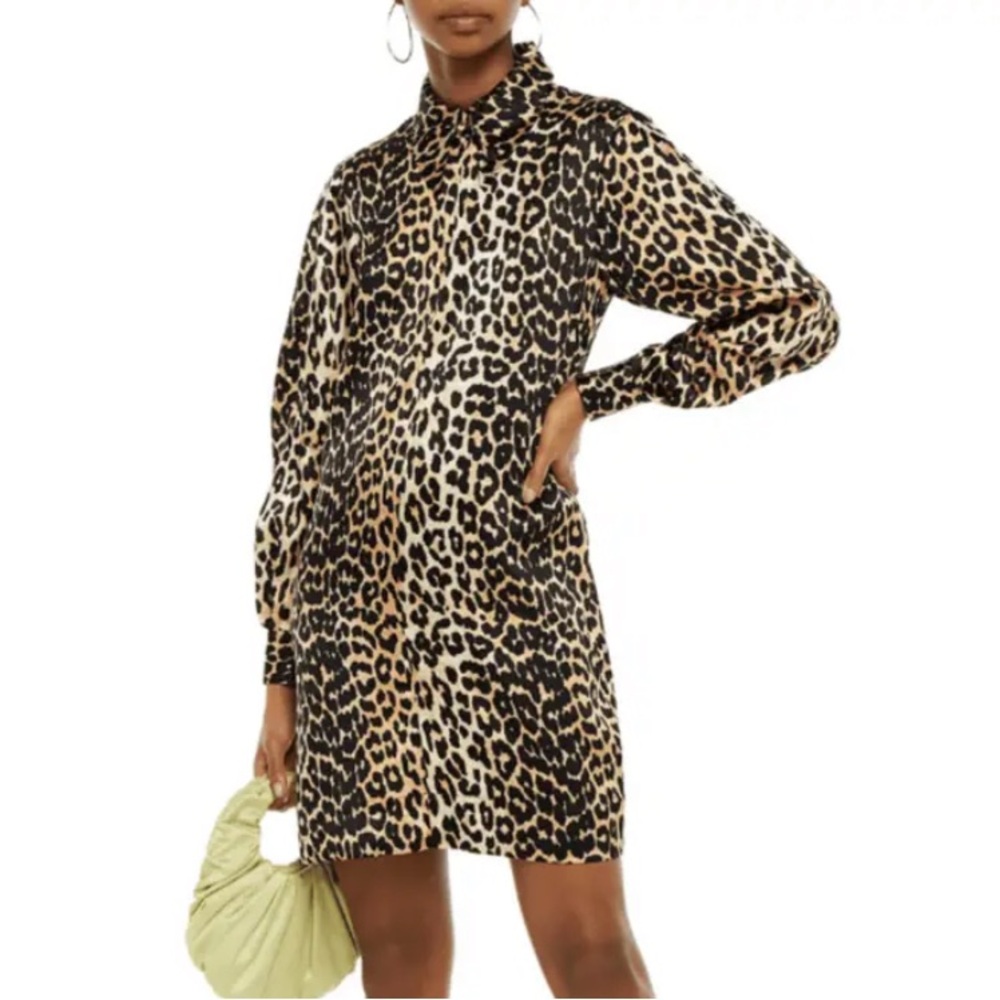 Good used condition $360 - Ganni Leopard silk mini dress - size 44